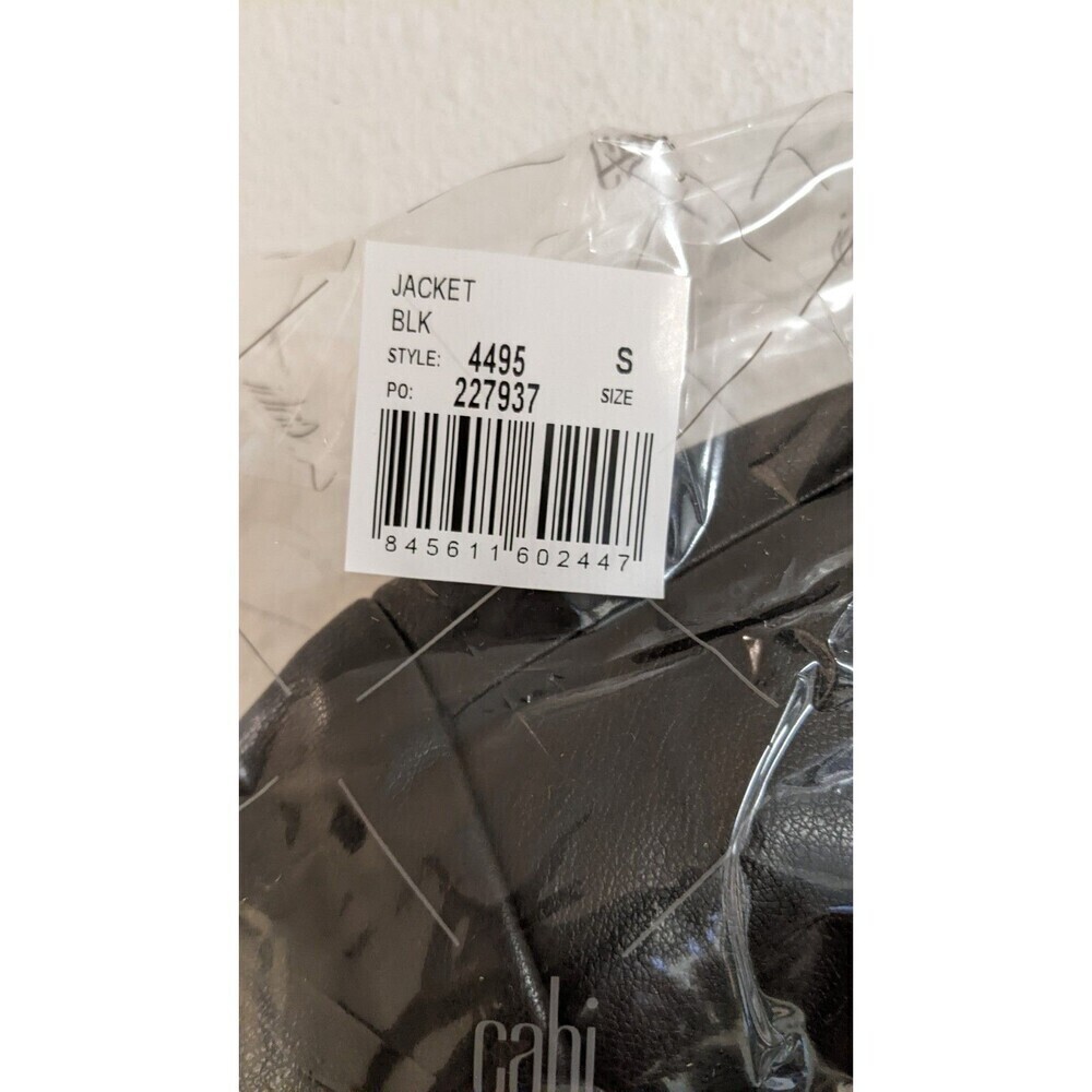 NEW~Cabi # 4495 "James Jacket" Black Faux Leather Vegan Blazer Jacket Small - Picture 5 of 16